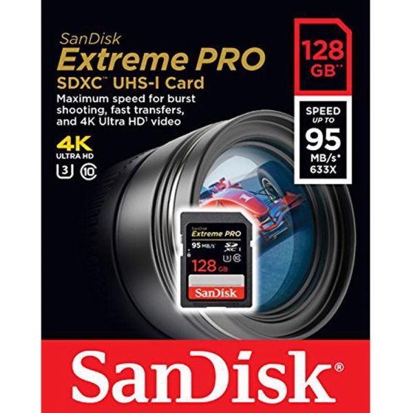 Thẻ nhớ SDXC Sandisk Extreme Pro 128gb U3 4K 95mb/s Chính Hãng