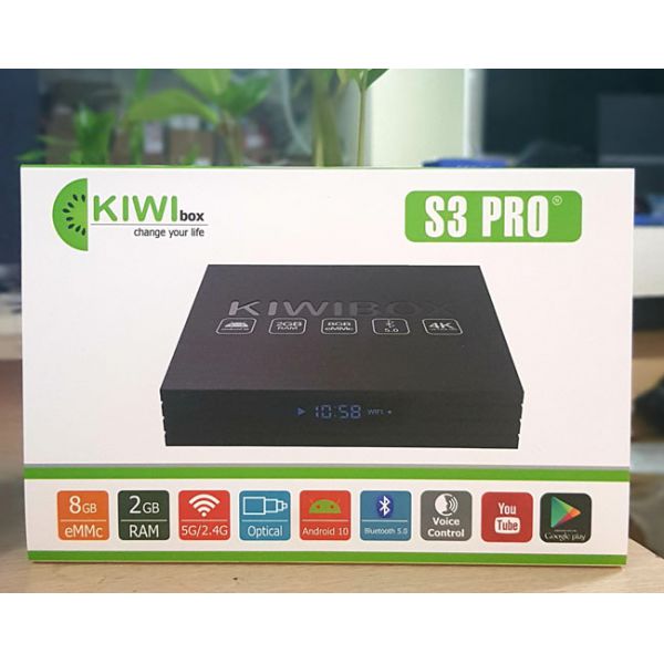 Android Tivi Box Kiwibox S3 Pro 2023 tặng kèm chuột không dây trị giá 100k