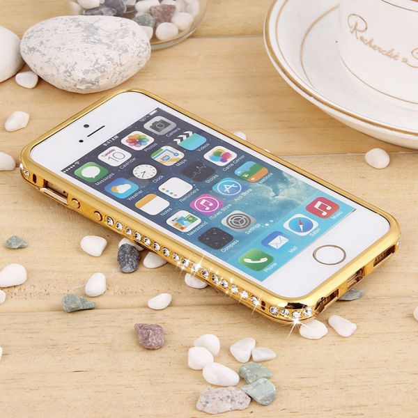 Ốp viền vàng đính đá thời trang cao cấp cho iphone 5/5S