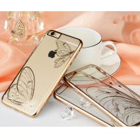 Ốp lưng nhựa trong in hình đính đá Iphone 6