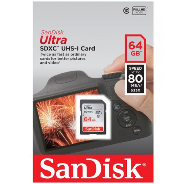 Thẻ Nhớ SDXC Sandisk  Ultra 64gb Class10 100mb/s Chính Hãng