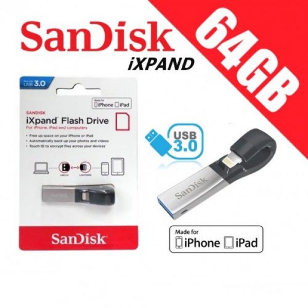 USB Sandisk Ixpand 3.0 64gb cho iPhone cổng lightning chính hãng