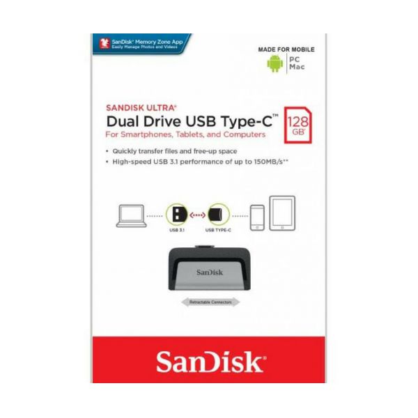 USB Sandisk OTG Type-C 128gb chính hãng