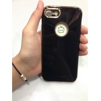 Ốp dẻo Shengo đen viền đá hở táo iphone 7