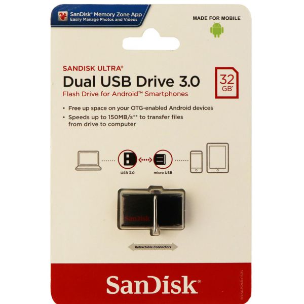 USB Sandisk OTG 3.0 Ultra Dual 32GB (Đen) Chính Hãng