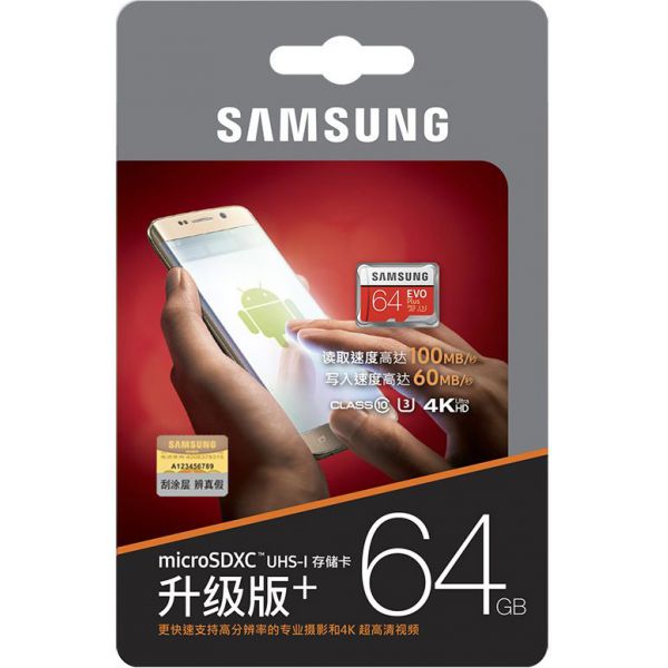 Thẻ nhớ micro SAMSUNG 64Gb Evo Plus (New 2019 ) 100mbs U3 4K Chính Hãng