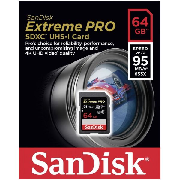Thẻ nhớ SDXC Sandisk Extreme Pro 64gb U3 4K 95mb/s Chính Hãng