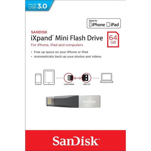 USB Sandisk iXpand Mini OTG Cho Iphone Ipad 64GB Chính Hãng Sandisk