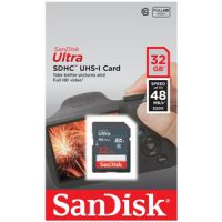 Thẻ nhớ SDHC Sandisk Ultra 32GB  Class 10 48MBs Box Chính Hãng