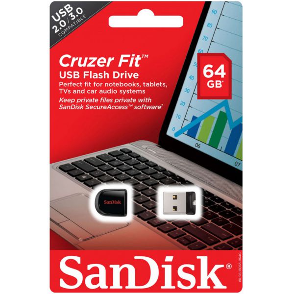USB Sandisk Cz33 64Gb 2.0 (Cruzer Fit) 