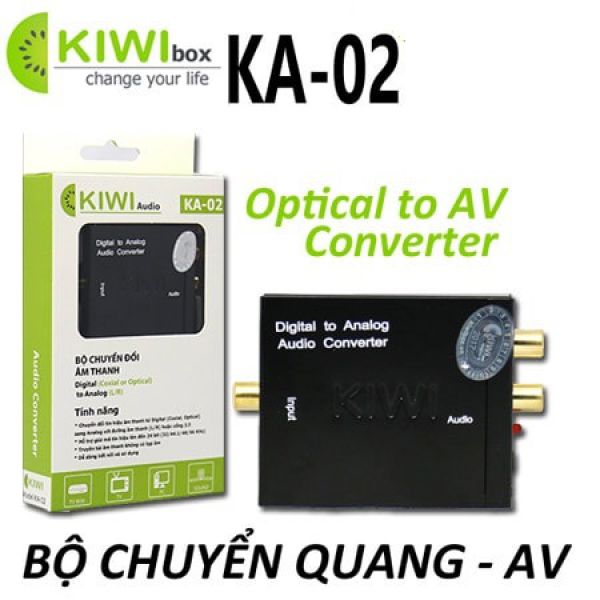 Bộ chuyển đổi âm thanh quang Sang AV KA-02 + Dây Optical