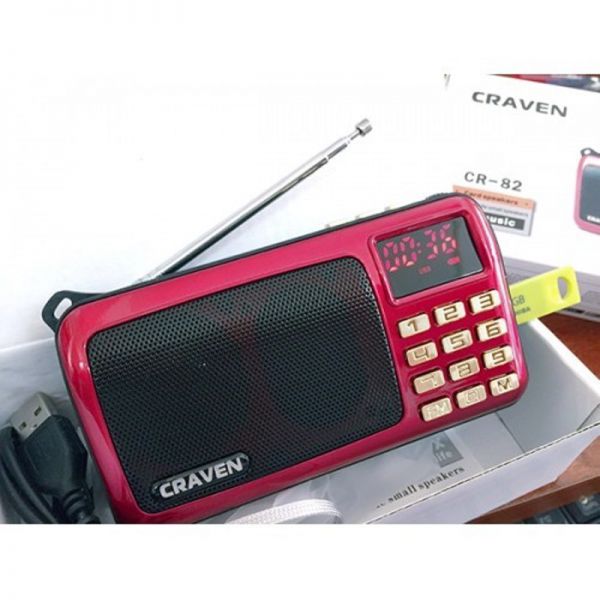 Đài FM Craven CR-82 đọc usb, thẻ nhớ
