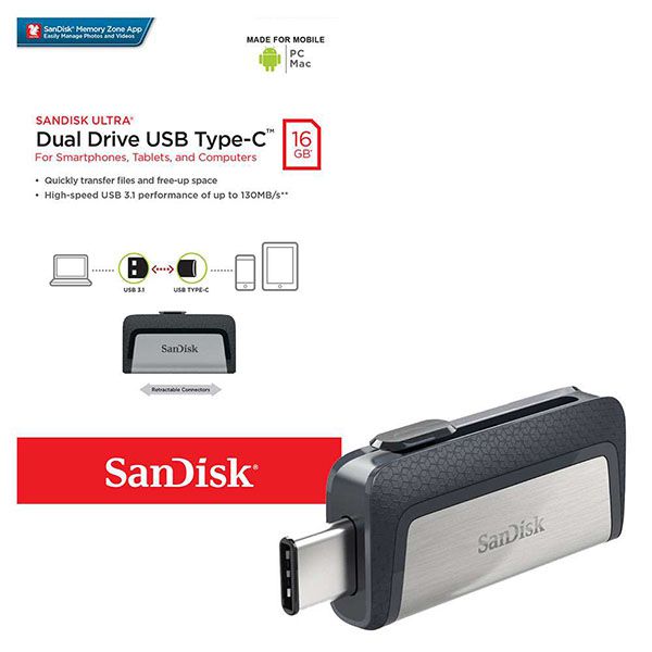 USB Sandisk OTG Type-C 16gb chính hãng