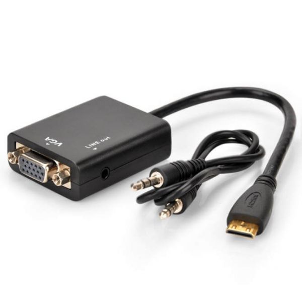Bộ Chuyển Mini HDMI Sang VGA Có Jack AUDIO 3.5mm