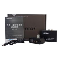 Bộ Chuyển Đổi Quang Sang AV RCA, Audio 3.5mm Dtech DT-6526 Hỗ Trợ 3 Cổng Quang Vào chính hãng