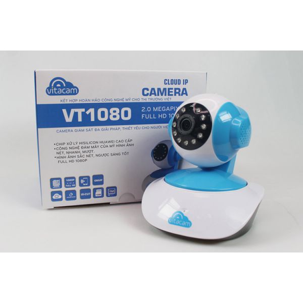 Camera Không Dây IP Wifi Vitacam VT1080 FullHD 1080P Xoay 355 Độ Chính Hãng