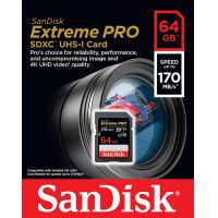 Thẻ nhớ SDXC Sandisk Extreme Pro 64gb U3 4K 170mb/s Chính Hãng
