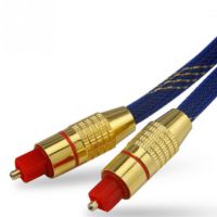 Dây cáp Quang Audio (Toslink,Optical) Màu Xanh Bọc Dù Đầu Mạ Vàng 1M
