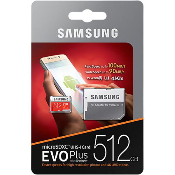 Thẻ Nhớ MicroSDXC Samsung EVO Plus 512GB 100MB/s ( New 2019 ) U3 4K Chính Hãng