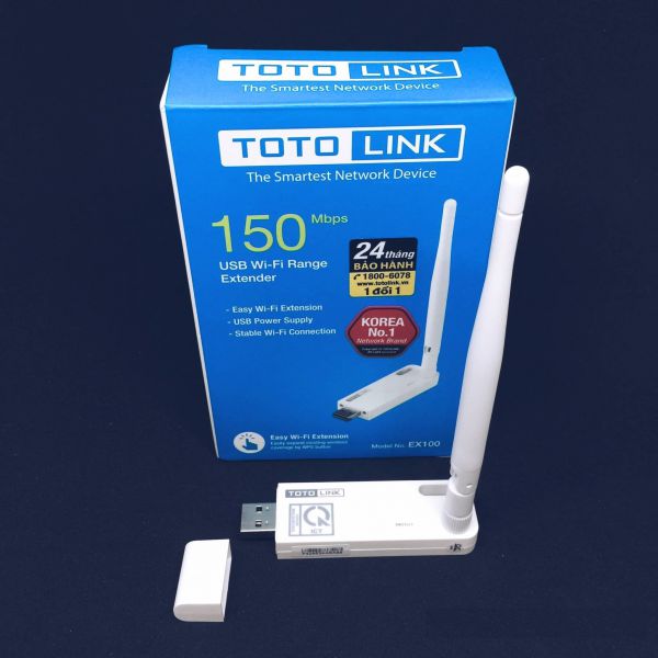 Bộ Kích Sóng Wifi Totolink EX100 Đầu Cắm USB Chính Hãng