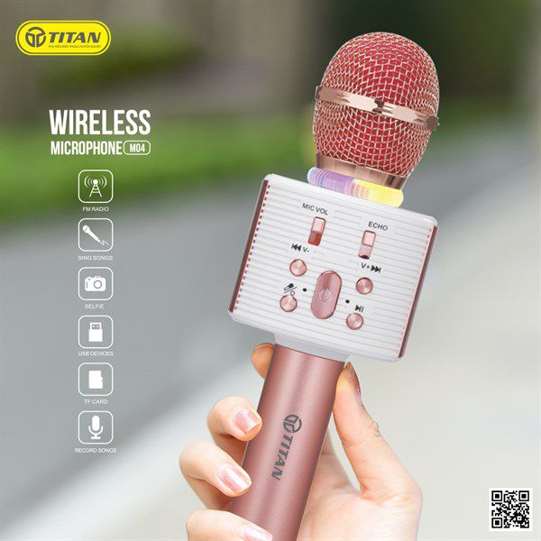 Micro Karaoke Bluetooth kèm loa Titan M04 chính hãng