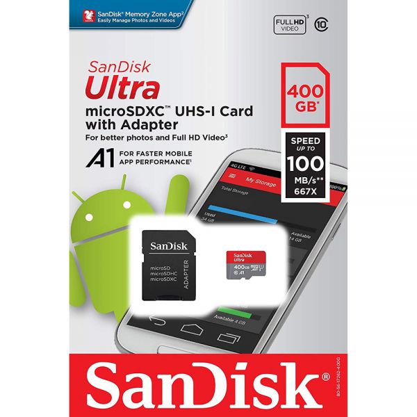 Thẻ nhớ micro SDHC Sandisk Ultra A1 400Gb 100Mb/s Chính Hãng