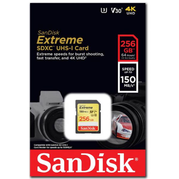 Thẻ nhớ SDXC Sandisk Extreme 150MB 256gb U3 4K Chính Hãng