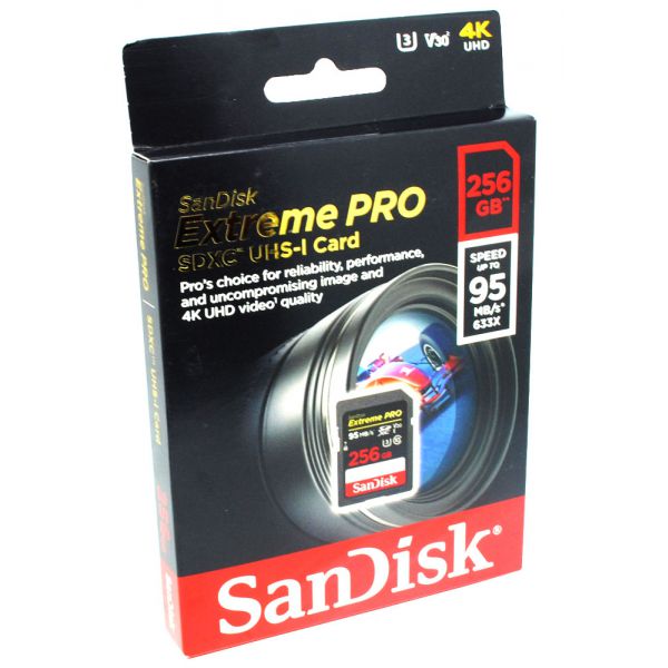 Thẻ nhớ SDXC Sandisk Extreme Pro 256gb 95mb/s U3 4K Chính Hãng