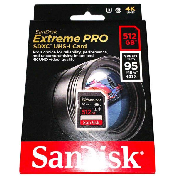 Thẻ nhớ SDXC Sandisk Extreme Pro 512GB U3 4K Chính Hãng bảo hành đổi mới trong 5 năm