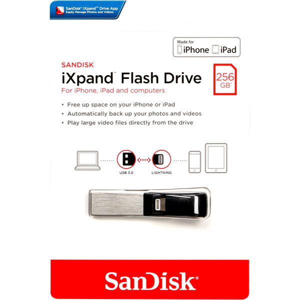 USB Sandisk Ixpand 3.0 256Gb cho iPhone cổng lightning Chính Hãng