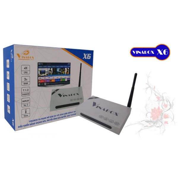 Vinabox X6 –Andoroi TV Box điều khiển bằng giọng nói, Chip lõi tứ, Ram 2GB, Model 2019 - Hàng Chính hãng