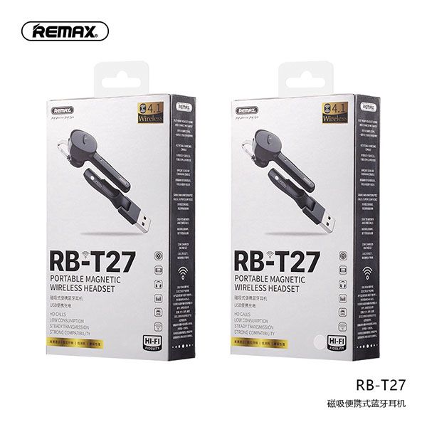 Tai nghe bluetooth 4.1 không dây từ tính Remax RB-T27 tiện dụng chất lượng cao