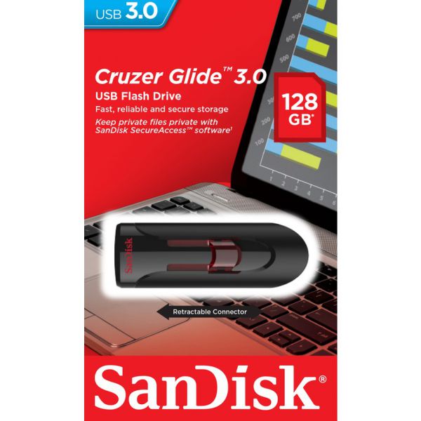 USB 3.0 SanDisk Cruzer CZ600 128GB 100MB/s (Đen) chính hãng