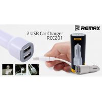 Tẩu sạc ô tô 2 cổng 2.1A USB Remax RCC201 - lọ