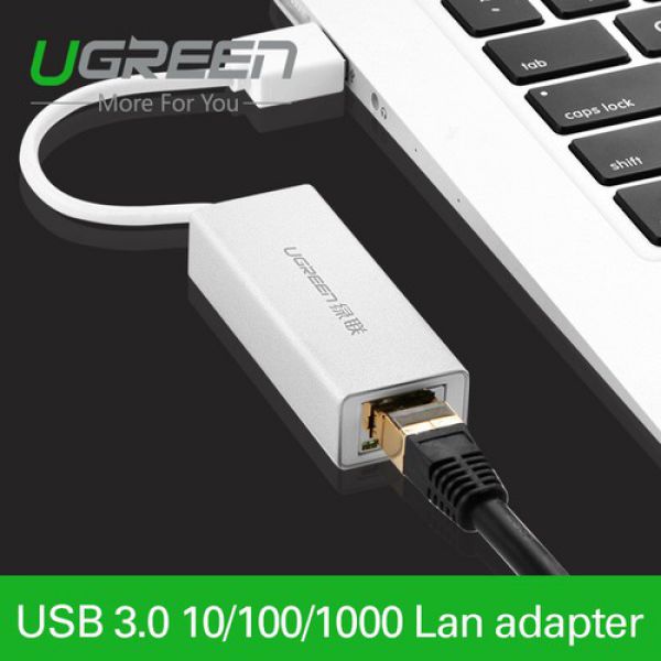 Cáp chuyển USB 3.0 to Lan hỗ trợ 10/100/1000 Mbps chính hãng Ugreen 20255/20256