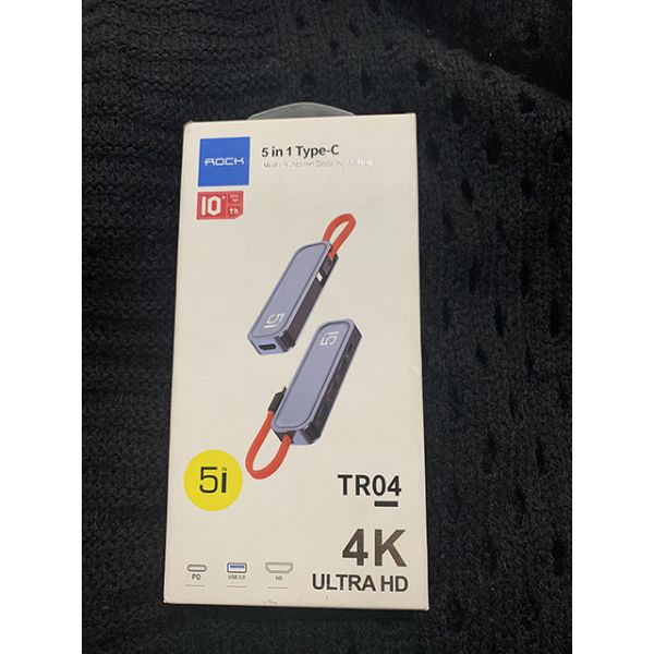 Cáp chuyển Rock TR04 chính hãng Type-C 3.1 sang HDMI+3 cổng USB 3.0+cổng sạc type-c