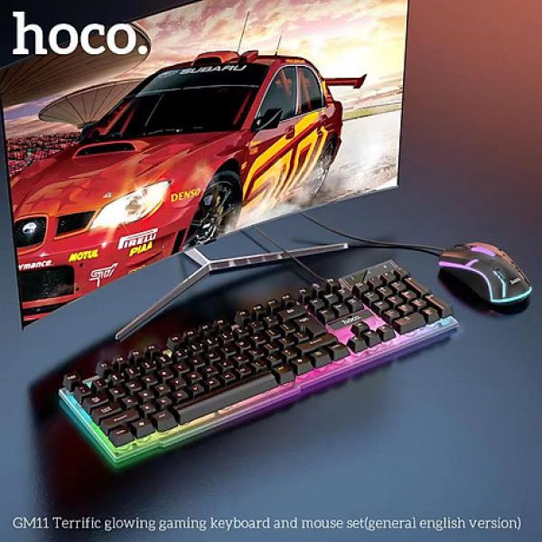 Combo bàn phím chuột gaming Hoco GM11 Led RGB - Hàng chính hãng