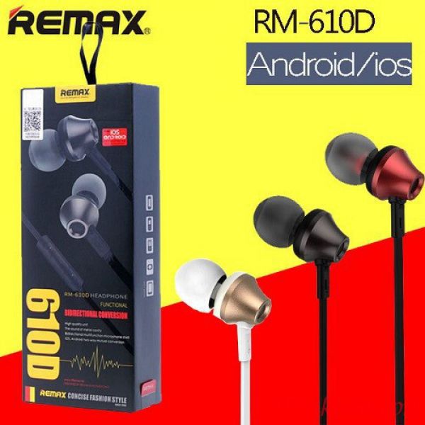 Tai nghe nhét tai dây dẹt Remax RM - 610D