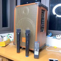Loa kéo cỡ to hát karaoke BHZ 109, kèm 2 Mic hát kết nối Bluetooth không dây có sạc pin