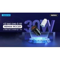 Tẩu sạc ô tô sạc nhanh 30W Remax RCC231 2 cổng chuẩn PD & QC