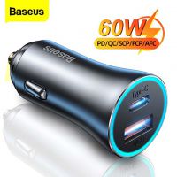 Tẩu sạc xe hơi Bộ sạc ô tô Baseus 60W Sạc nhanh USB kép 4.0 3.0 USB C