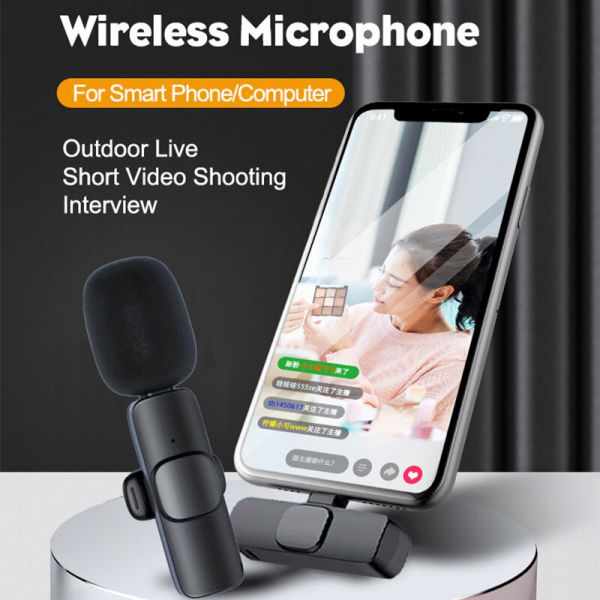 Micro cài áo không dây K9 loại 1 mic chân iphone khử tiếng ồn quay video vlog review sản phẩm livestream tiktok kết nối 
