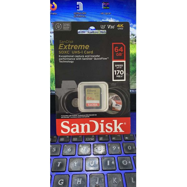 Thẻ nhớ SDXC SanDisk Extreme 64GB V30 UHS-I U3 4K 170MB/s Chính Hãng