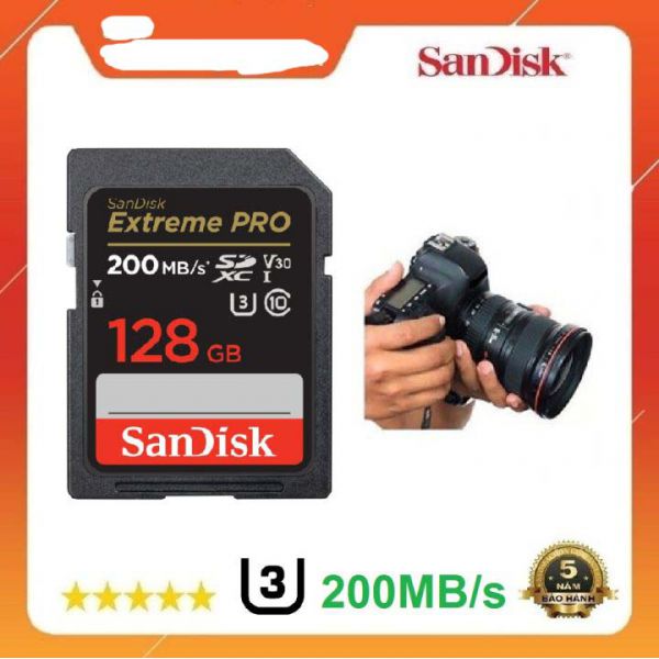 Thẻ nhớ SDXC SanDisk Extreme Pro U3 V30 128GB 200MB/s SDSDXXD-128G-GN4IN