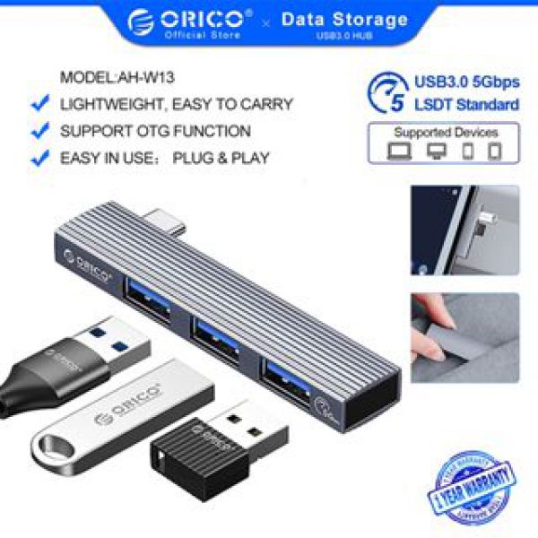 Hub ORICO AH-A13/AH-A12F 4 cổng USB 3.0 2.0 bằng nhôm