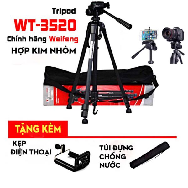 Chân máy ảnh, gậy chụp hình TRIPOD Weifeng WT3520
