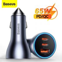 Tẩu Sạc Nhanh Đa Năng Trên Ô Tô 65W Baseus Golden Contactor Pro Triple Fast Charger Car Charger QC 3.0 4.0 