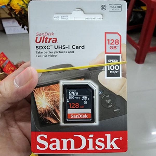 Thẻ Nhớ SDXC Sandisk Ultra Class10 128gb 100mb/s Chính Hãng