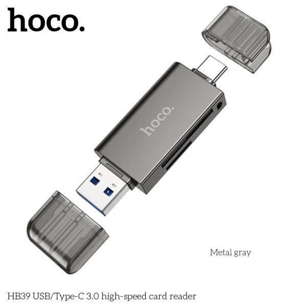 Đầu đọc thẻ tốc độ cao USB/Type-C 3.0 HB39 Hoco chính hãng
