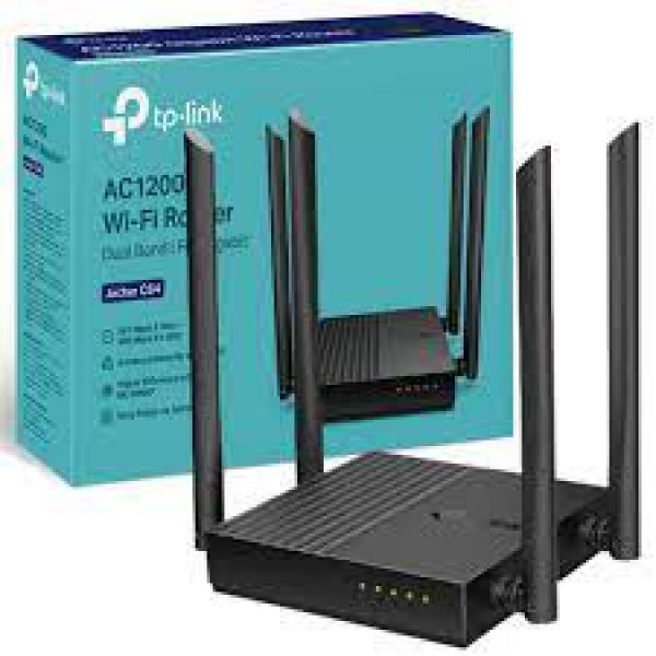 Bộ phát wifi TP-Link Archer C64 (Chuẩn AC/ 1200Mbps/ 4 Ăng-ten ngoài/ Wifi Mesh/ 25 User)